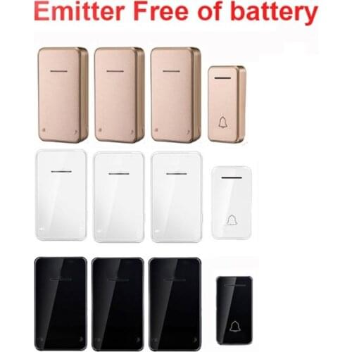 3 COLOR Emitter free of battery bell kits 1 TX 3 RX wireless door bell 110-220V wireless doorbell ip44 200M door chime door ring