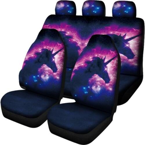 Aimaao Unicorn Rainbow Car Seat Cover Universal Auto Front Bucket Seat Protector Cover Fit Car,SUV Sedan,Truck For VW Nissan