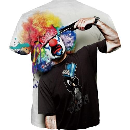 Ink Art Black White Cartoon 3D Printed Men Women Couple Round Neck Pullover T-Shirt Casual Summer Short Sleeve