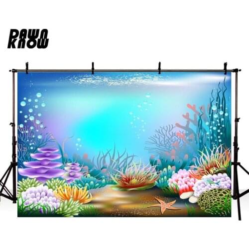 DAWNKNOW Cartoon Underwater World Photography Background Backdrop Children Photocall Stage Shoot Live Photo Studio lv2104
