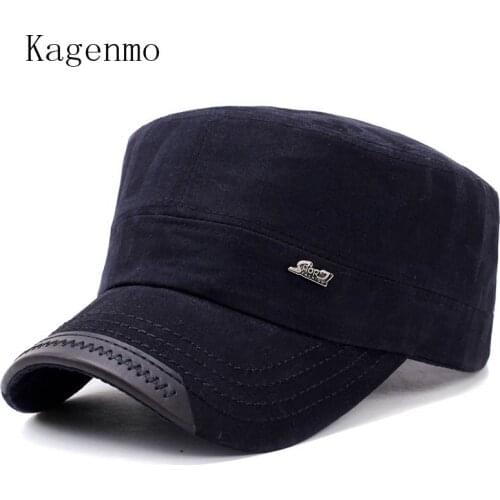 Kagenmo Fashion Casual Army Hat Wash Cotton Good Quality Military Hats Outdoor Unisex Bone Brim Visor Spring Baseball Cap