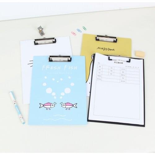 Cute Cat Bear A4 Paper Clipboard Kawai Strawberry Folder Clip Board Writing Pad Korean Stationery Office School Supplies