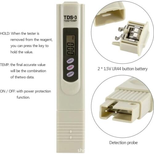 Water Quality Monitor Liquid Crystal Digital Display Ph Test Pen Water Quality Test Pen Tds-3 Fast Water Quality Analyzer