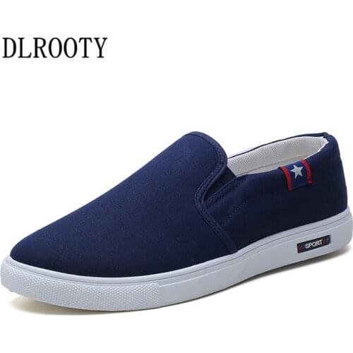 Men Canvas Flat Shoes Outdoor Breathable Slip On Loafers Male Platform Walking Drive Shoes Sneakers Comfortable