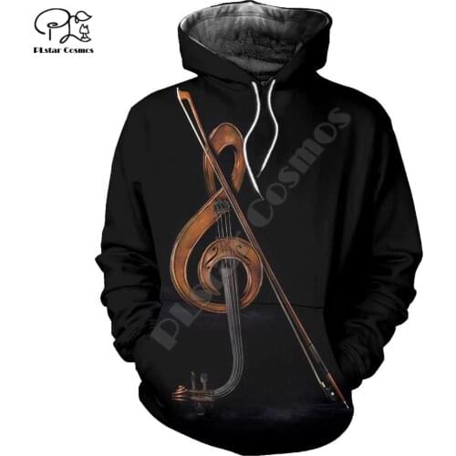 PLstar Cosmos 3D Music Musical Guitar Piano Violin New Fashion Harajuku Streetwear Funny Casual Hoodies/Sweatshirt/Jacket/-b2