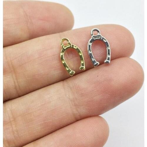 Eruifa 20pcs 7*10mm Horseshoe gold/Silver plated Zinc alloy Charms Pendant Jewelry DIY Necklace Bracelet Earrings 2 colors