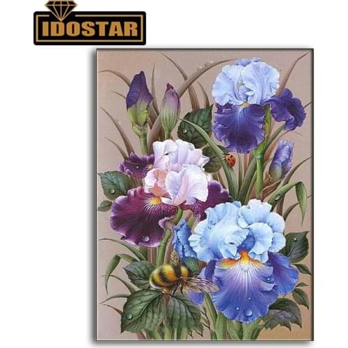 Full Square/Round Diamond DIY Diamond Embroidery iris flower Cross stitch 5D Diamond Painting Rhinestone Mosaic Home Decor Gift