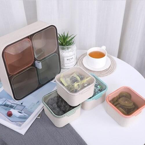 Portable Dried Fruit Plate Fruit Box Household Compartment With Lid Modern Living Room Large Creative Snack Storage Sealed Hot