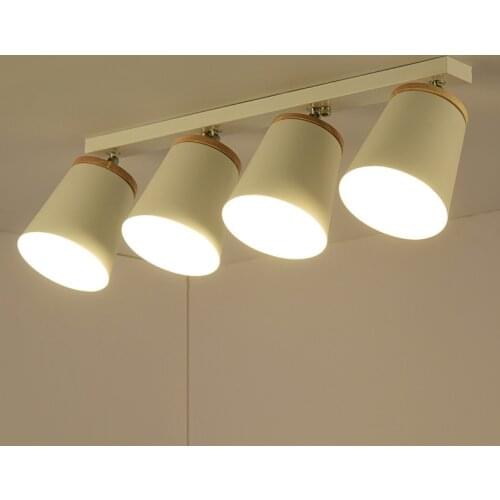 Nordic Rotate Wooden Ceiling Lamps Adjustable Metal Lampshade Chandeliers For Kicthen Corridor Indoor Lustre Lighting Fixtures