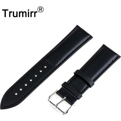 22mm Genuine Leather Watchband For Pebble Time / Pebble Time Steel Smart Watch Band Wrist Strap Plain Grain Belt Bracelet