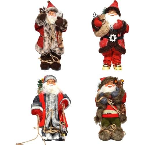 Christmas Snowman Doll Simulation Christmas Ornament For Kids Gift Christmas Santa Claus Beard Plush Dolls Standing Very Well