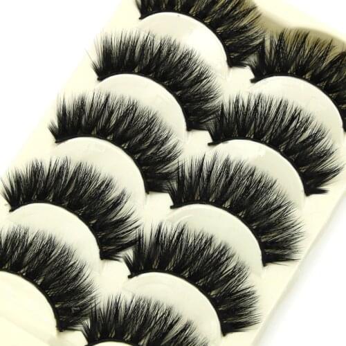 YOKPN Thick Mink False Eyelashes Handmade Cotton Trunks Soft Cross Natural Fake Eyelashes Fashion Make-up Tools Mink Eye Lashes