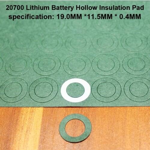 100pcs/lotLithium Battery Positive Insulation Gasket Hollow Flat Head Surface Mat 20700 Insulated Meson Head Gasket 19*11.5MM