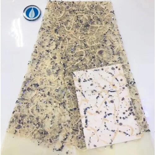 High quality Nigeria mesh lace fabric 2021 Africa France mesh lace fabric embroidered ladies dress D3827