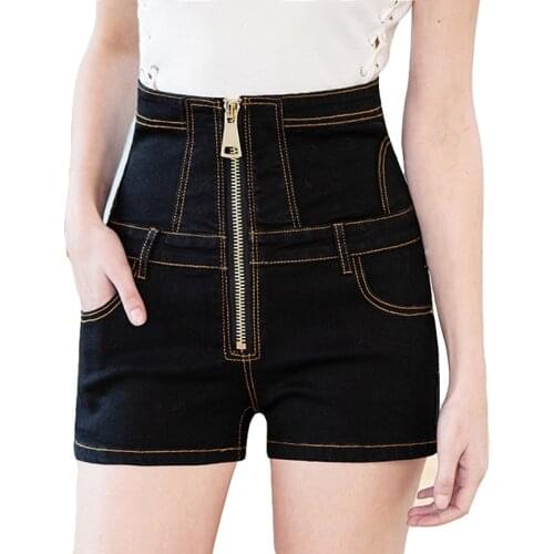 Black High Waist Zipper Denim Shorts Female 2019 Summer New Casual Sexy Shorts Jeans Women Denim Shorts Slim Hip Plus Size S-6XL
