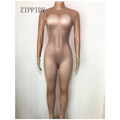 Fashion Nude skinny Stretch Fabrics Leggings Womens Stage Costume Dance Party Singer Dancer Performance Rompers