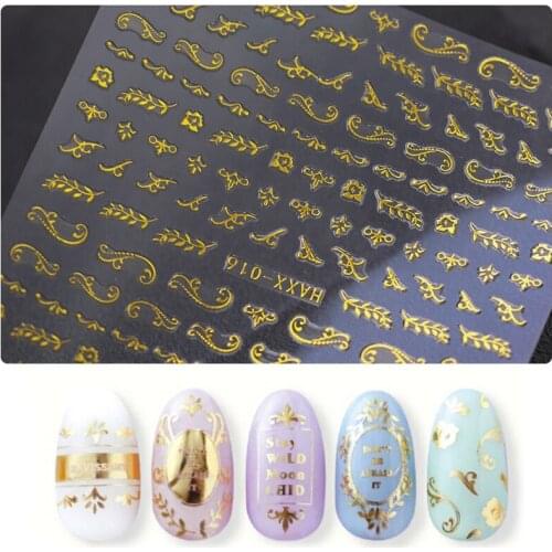 1 sheet 3D stickersgold nail stickers for nail metal decorations for nail manicure stickers nail for tips