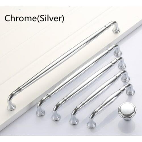 128 160 192 256mm modern fashion chrome silver stain nickel wardrobe kitchen cabinet door handle black drawer cupboard knob pull