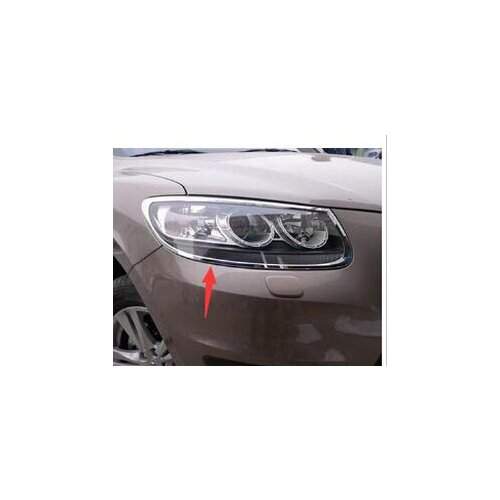 07 08 09 10 11 12 for Hyundai Santa Fe ChromeChrome Front Headlight Cover Trims 2PCS