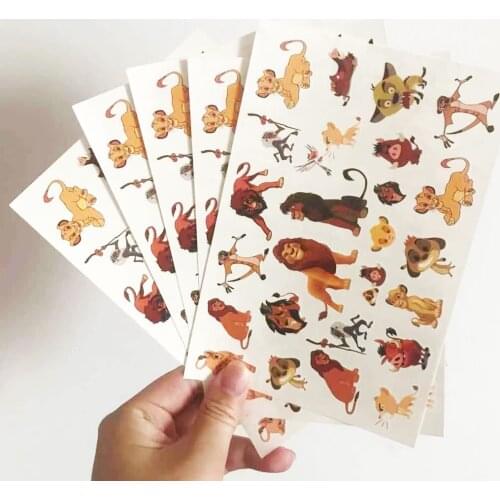 5pcs Disney Lion King Tattoo Sticker Childrens Birthday Party Decoration Sticker Action Figure Sticker Cartoon Kids Gift