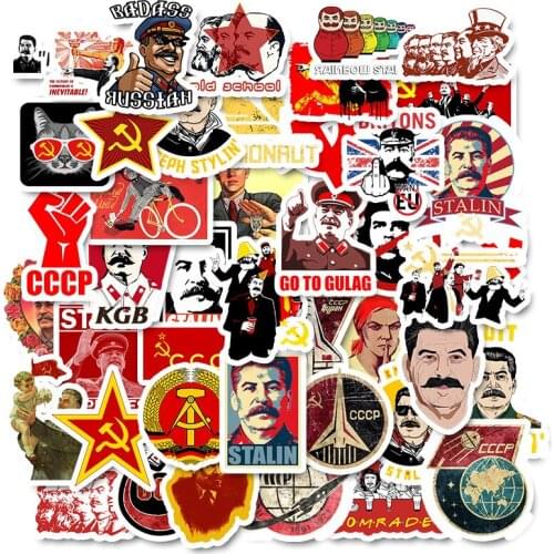 50pcs/Pack Soviet Union Stalin USSR CCCP Leader Car Stickers Waterproof Stickers for Luggage Laptop Skateboard Room DIY Stickers
