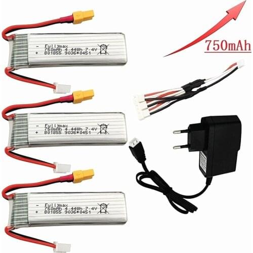 7.4V 750mAh Lipo Battery Charger For XK K130 RC Six-way Brushless Aileron Helicopter Spare Parts Accessories 2s Battery 801855