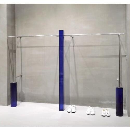 Clothing store acrylic display rack on the wall creative stainless steel floor-standing hangers womens clothing store shelves