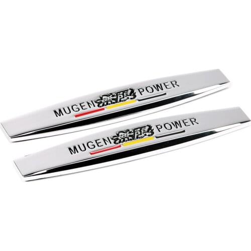 Auto Accessories Car Fender Sticker Mugen For Honda Elysion Civic Jazz Accord Crv Pilot Crosstour Spirior HRV Emblem Rear Decal