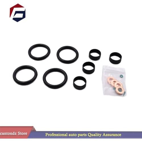 Car 16PCS car gasket For Ford Fiesta 1.4 TDCi Duratorq Fuel Injector Seal + Washer + Oring Set 1204698