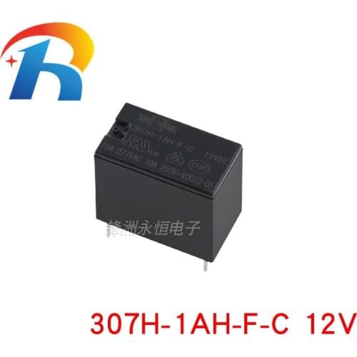 Free shipping 50pcs/lot New Original 307H-1AH-F-C-12VDC Electromagnetic signal medium power relay 307H-1AH-F-C 12V DC 10A250V