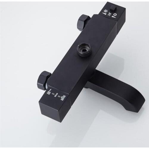Black Thermostatic Shower Tap Bathroom Bath Shower Faucet Water Control Valve Wall Mounted Thermostatic Valve Mixer Faucet Tap