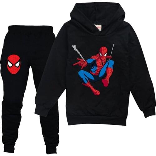 2020 Kids Boys Girls Hoodies Pants Suit Cartoon Spiderman Childrens Clothing Sweatshirts Casual Fashion Pullover Jogging Pant