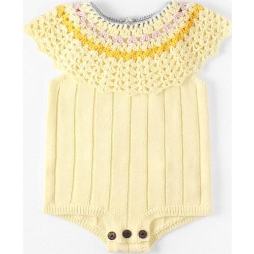 Sweet Baby Girls Knit Yellow Color Romper