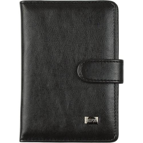 DIKEDAKU Hasp Passport Wallets Unisex Soft Pu Leather General Use Travel Cards Passport Holder Case Document Organizer Purse Bag