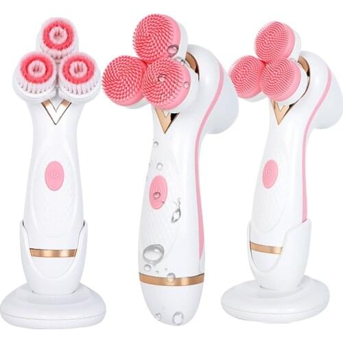 Electric Facial Cleansing Brush Sonic Spin Face Brush Silicone Skin Deep Cleaning Brush Remove Blackhead Cleanser Beauty Washer