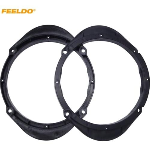 FEELDO 1pair 6.5" Car Speaker Spacer for Mazda M3/M5/M6/M8 Besturn B50/B70/X80 Audio Horn Refit Rings Mat Mount Black Solid
