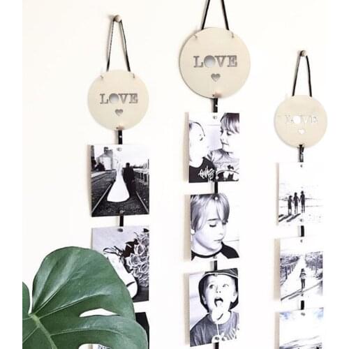 Photos Storage Holder Postcard Holder Hanging Wall INS-Nordic Style Wooden Photos Storage Holder Organizer Home Party Ornaments