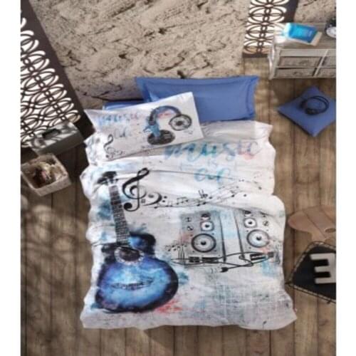 Cotton Box Ranforce Young Guitar Duvet Cover Set - 100% Cotton Duvet cover: 160x220 Bed sheet: 160x240cm