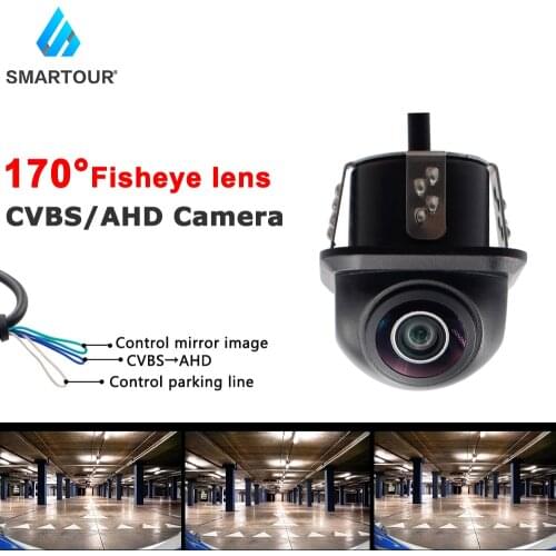 Smartour HD CCD Fisheye Lens Rear View Camera AHD 1080p Night Vision Backup Parking Waterproof For Reversing Monitor