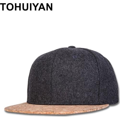 Top Level Woolen Snapback Caps for Men Solid Hip Hop Hats Casual Flat Brim Baseball Cap Branded Adjustable Women Hats Gorras