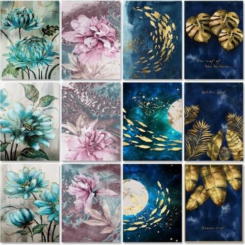 SDOYUNO 60x75cm Paint By Numbers Flowers DIY Oil Painting By Numbers On Canvas Frameless Leaf Number Painting Home Decor