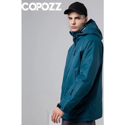 COPOZZ Snowboard Ski Jacket Men Winter Hooded Warm Parkas Waterproof Male Snow Jacket for Hiking Camping Skiing S-XXL Size