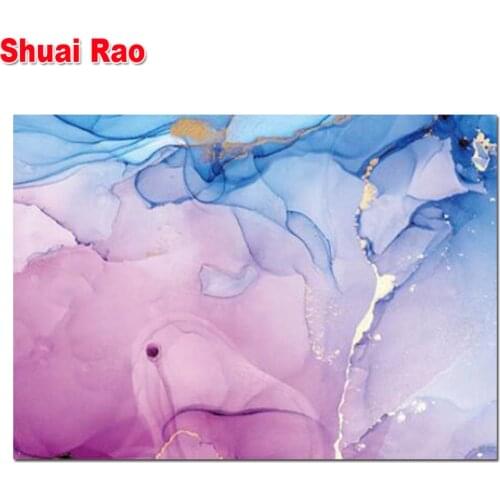 Marble Texture Abstract Diamond painting Gold Blue Wall Art Print Modern Style Diamant Painting Decorative Picture Home Decor