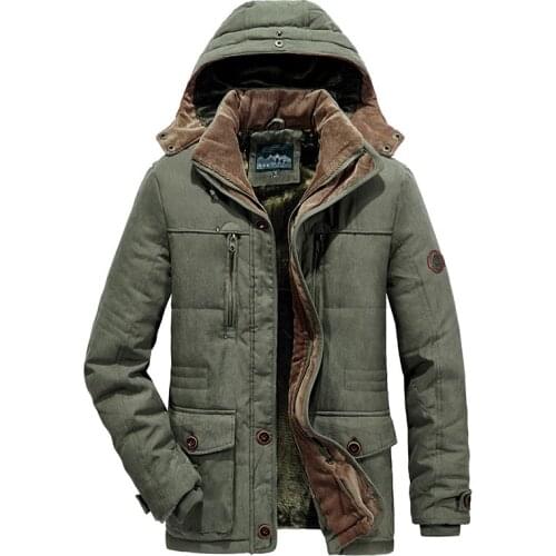 Winter Jacket Men Plus Size 6XL 7XL Cotton Padded Warm Parka Coat Casual Hooded Fleece Long Male Basic Jacket Windbreaker Men