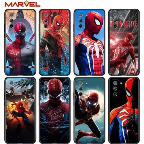 Marvel Spiderman hero for Samsung Galaxy S21 Ultra Plus Note 20 10 9 8 S10 S9 S8 S7 S6 Edge Plus Black Soft Phone Case