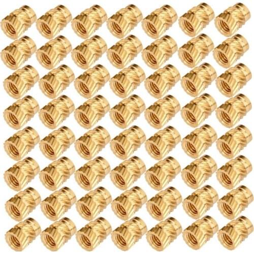 100Pcs M3 Thread Knurled Brass Threaded Heat Set Heat Resistant Insert Embedment Nut for 3D Printer