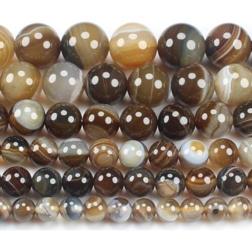Natural Brown, Coffe Stripe Agates 4-16mm Round Beads 15inch ,Wholesale For DIY Jewellery Free Shipping