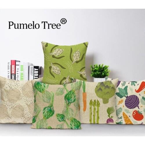Printing Onion Pillow Covers Decorative Vegetable Cushions Cover Carrot Throw Pillow Covers Pattern Mushroo Covers for Cushions