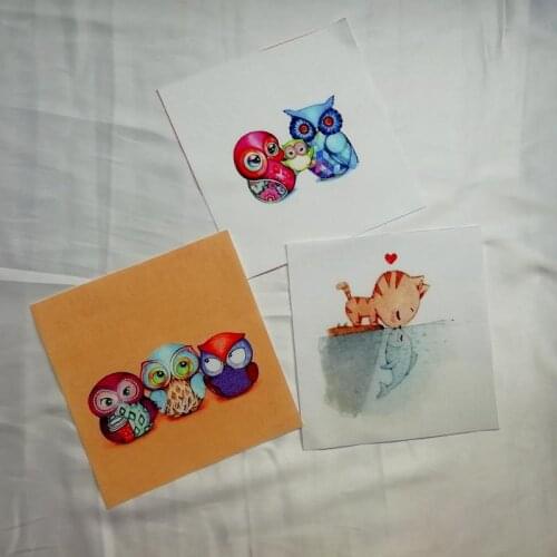 New 15*15cm Owl cat and fish diy cotton fabric cloth dolls for sewing bag crafts printed material patchwork dyeing fabric SL-126
