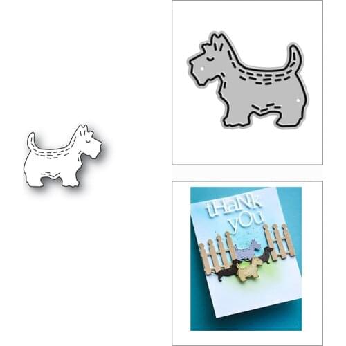New 2021 Stitched Scotty Puppy Dog Metal Cutting Dies for DIY Scrapbooking and Card Making Decorative Embossing Craft No Stamps